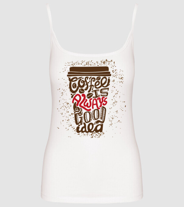 coffee minta fehér pólón