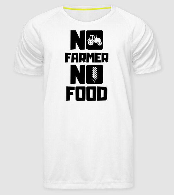No Farmer No Food minta fehér pólón