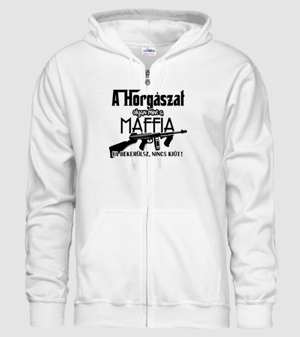 A horgászat olyan mint a maffia minta fehér pólón