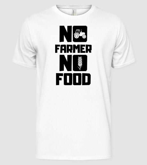 No Farmer No Food minta fehér pólón