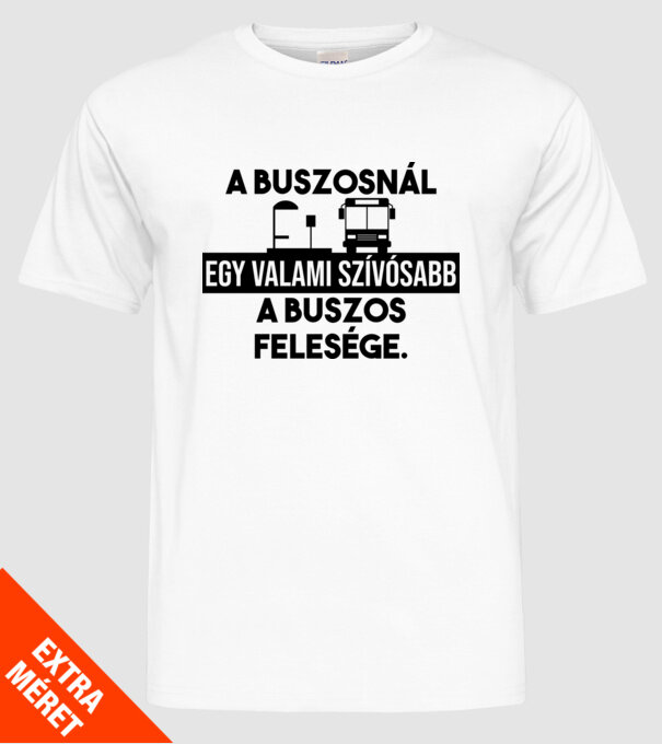 A buszosnál egy valamiszívósabb minta fehér pólón