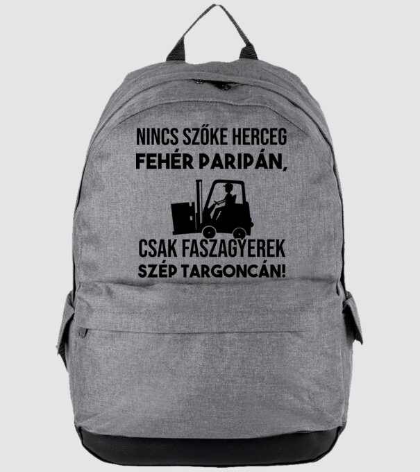 Nincs szőke herceg targoncás minta szürke pólón