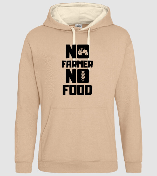 No Farmer No Food minta homokszín pólón