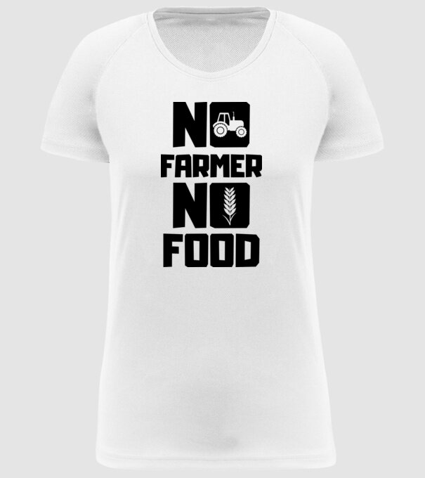 No Farmer No Food minta fehér pólón