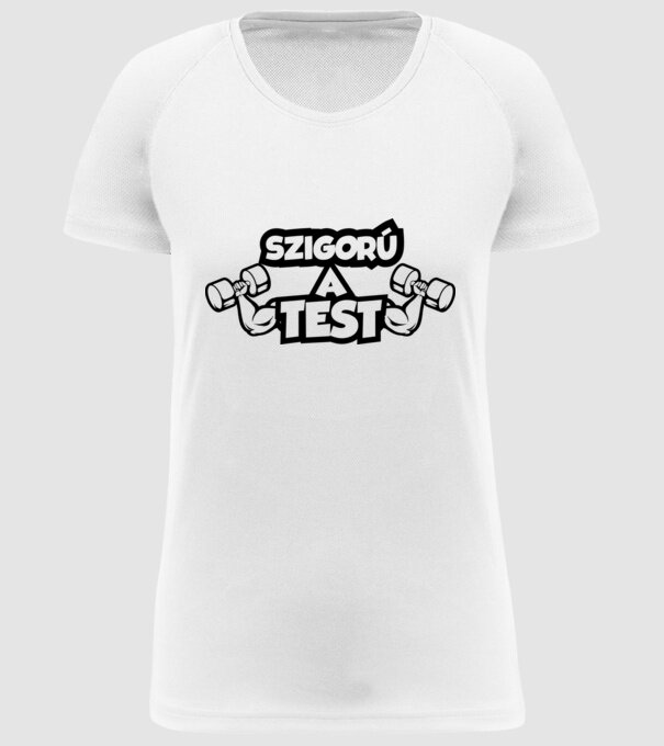Szigorú a test minta fehér pólón