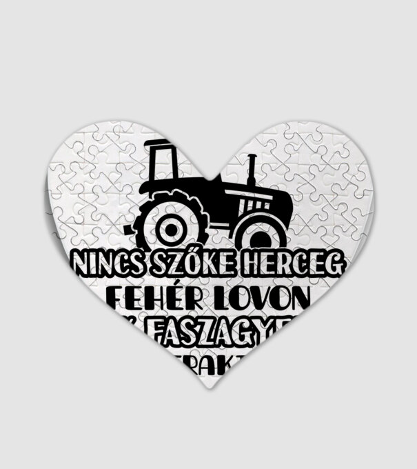 Nincs szőke herceg traktoros minta fehér pólón