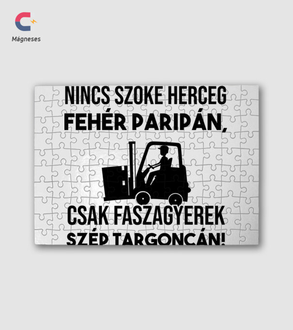 Nincs szőke herceg targoncás minta fehér pólón