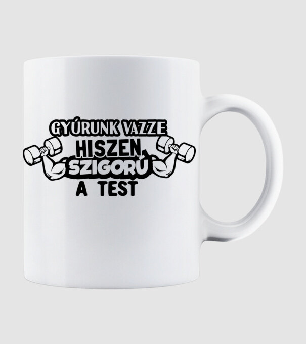 Gyúrunk Vazze Szigorú test minta fehér pólón