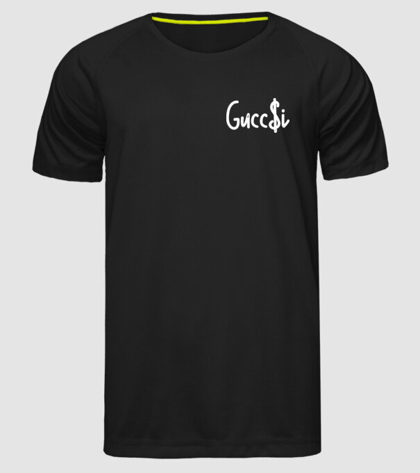 Guccsi minta fekete pólón