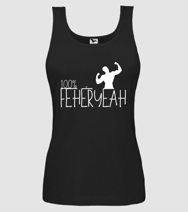 100 FEHÉRYEAH minta fekete pólón