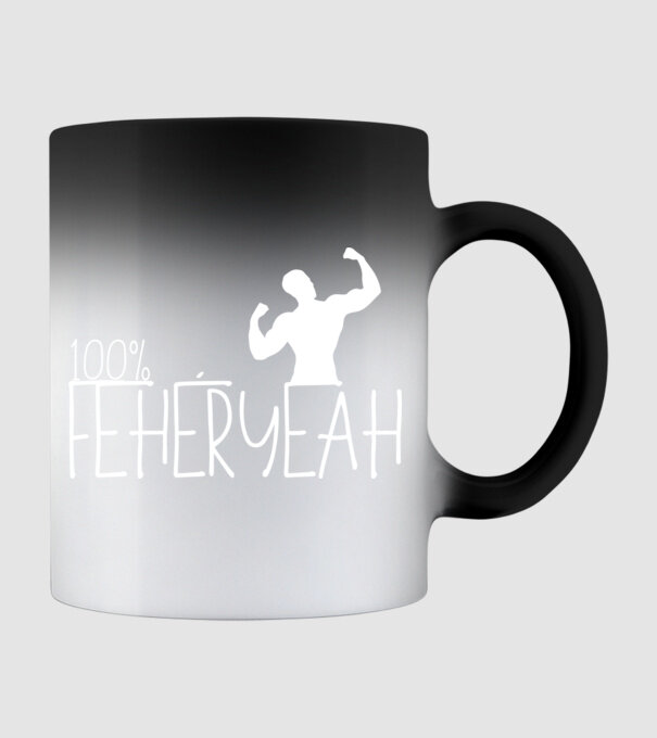 100 FEHÉRYEAH minta fekete pólón