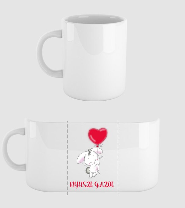 Nyuszi gazdi  minta fehér pólón