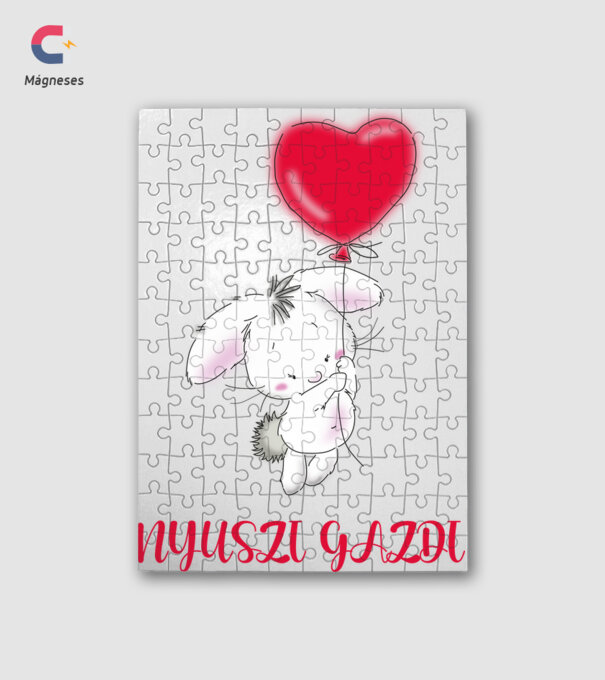 Nyuszi gazdi  minta fehér pólón