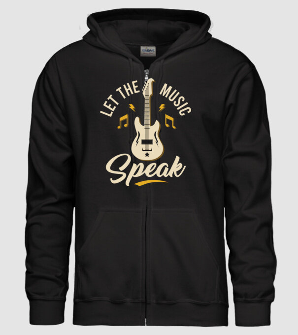 Let the Music Speak minta fekete pólón