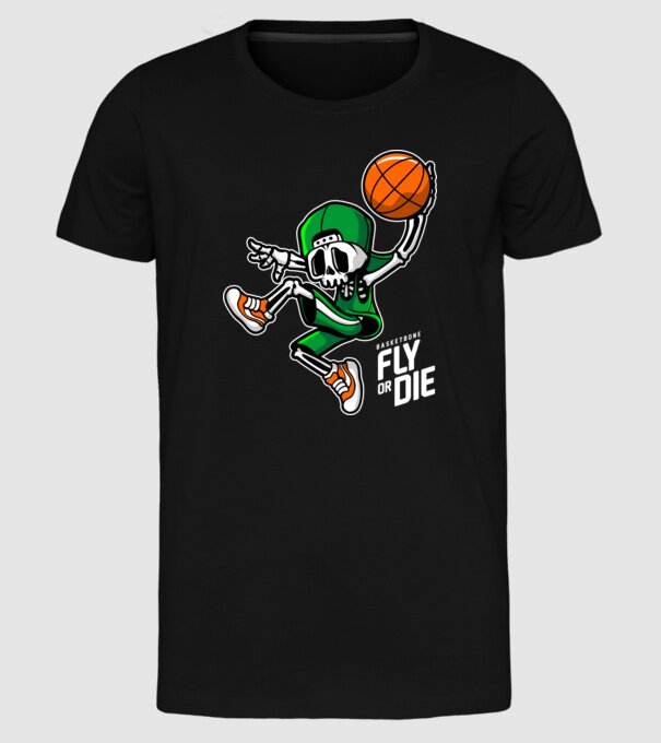 BasketBone minta fekete pólón