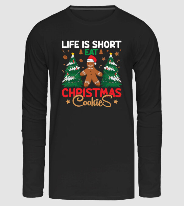 Christmas Mézi minta fekete pólón
