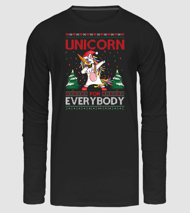 Dab Christmas Unicorn minta fekete pólón