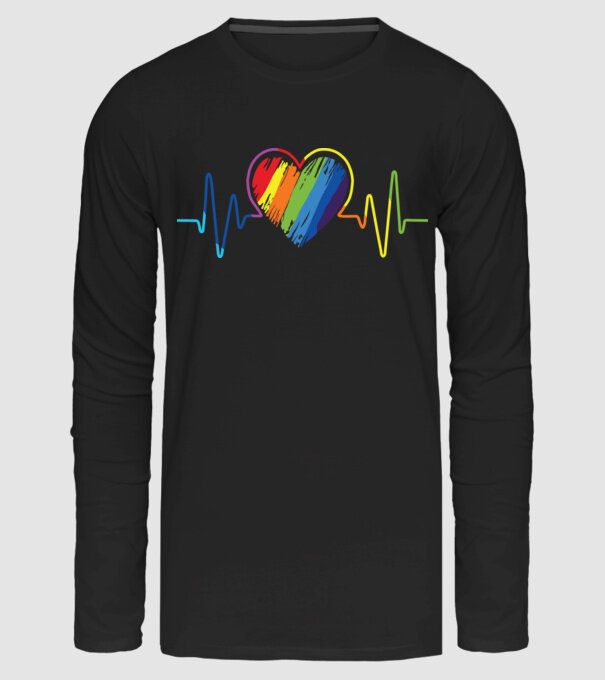 LGBT Ekg minta fekete pólón