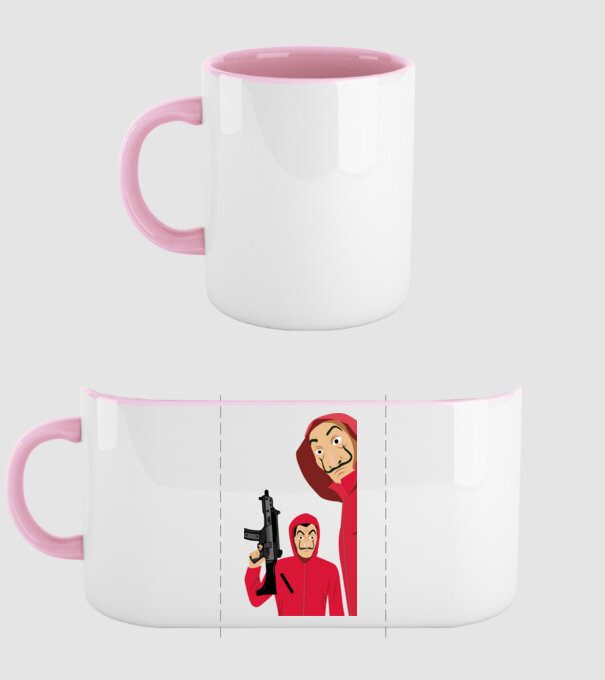Casa de papel minta világos rózsaszín pólón