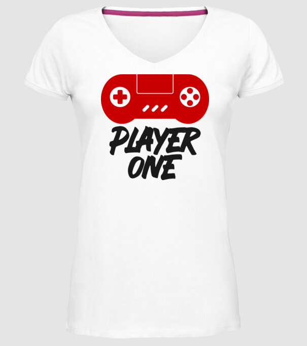 Player one minta fehér pólón