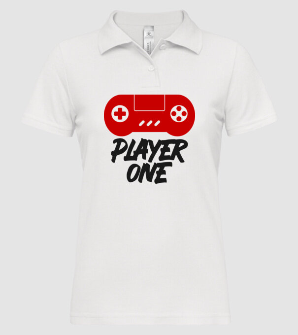 Player one minta fehér pólón