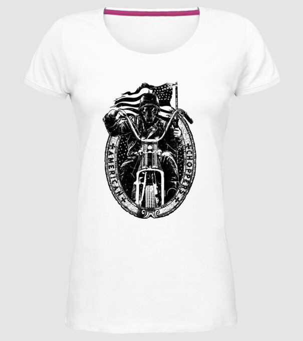 Chopper minta fehér pólón