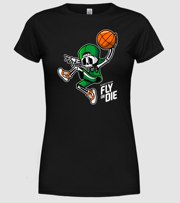 BasketBone minta fekete pólón