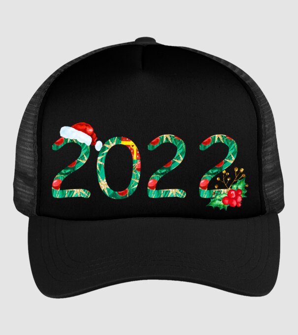 2022 minta fekete pólón