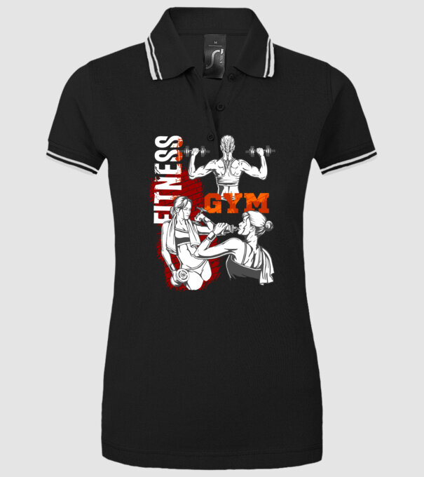 Fitness minta fekete pólón