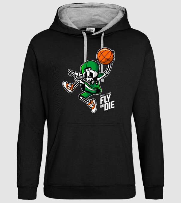 BasketBone minta fekete pólón