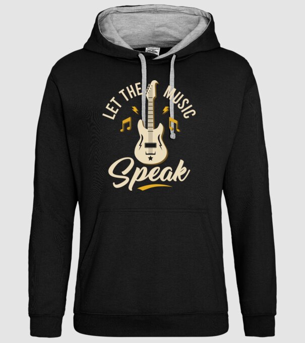 Let the Music Speak minta fekete pólón