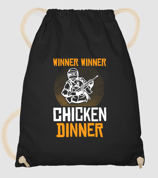 Pubg Chicken dinner minta fekete pólón