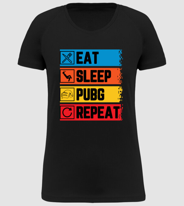 Eat Sleep Pubg Repeat minta fekete pólón