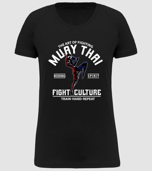 Muay Thai minta fekete pólón