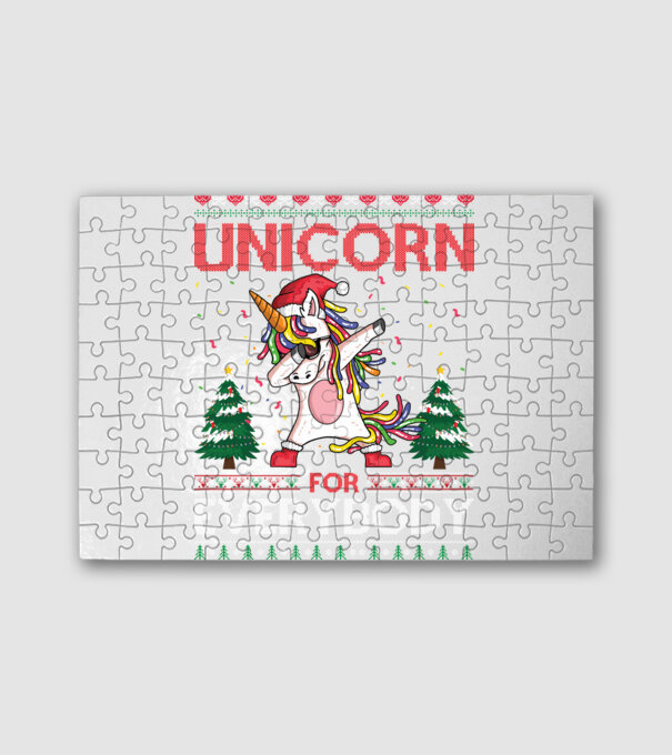 Dab Christmas Unicorn minta fehér pólón