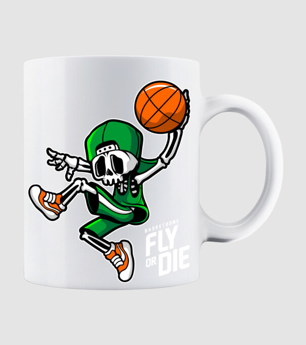 BasketBone minta fehér pólón