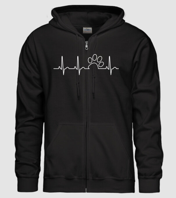Ekg Mancs görbe minta fekete pólón