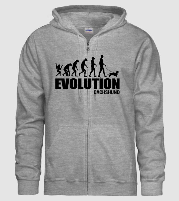 Evolution Dachshund minta szürke pólón