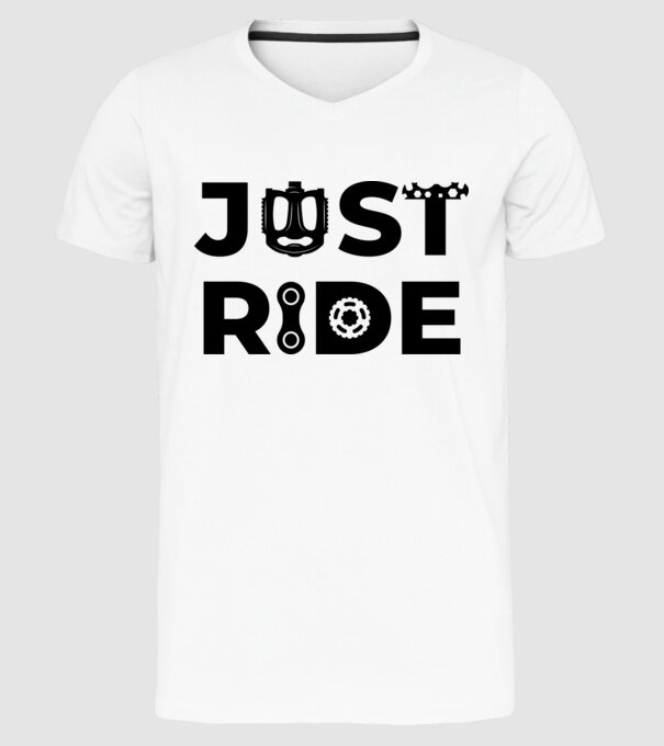 Just ride minta fehér pólón