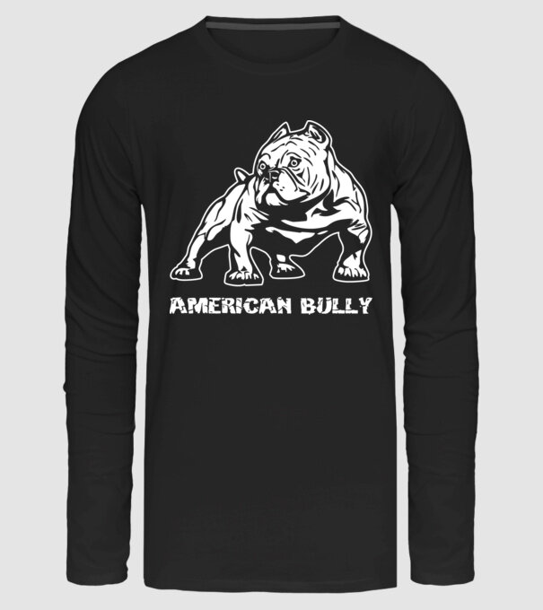 Amerikai Bully minta fekete pólón