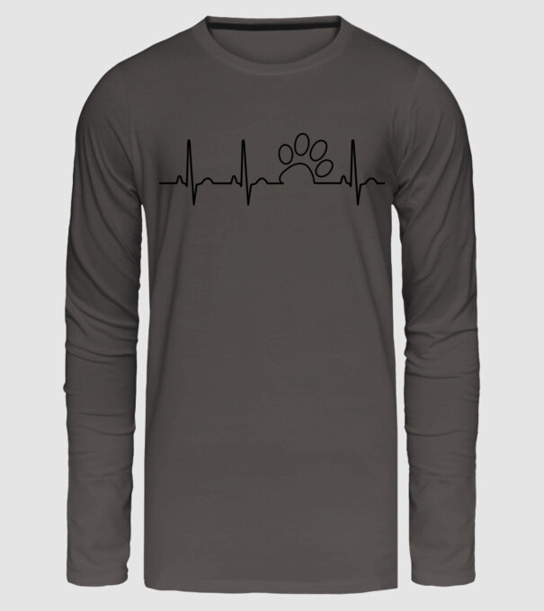 Ekg Mancs görbe minta sötétszürke pólón