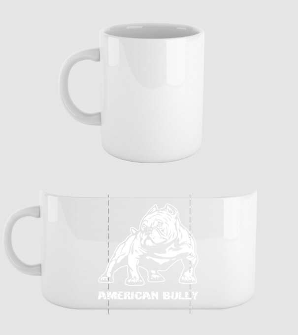 Amerikai Bully minta fehér pólón