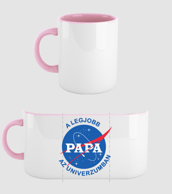 A legjobb Papa az univerzumban minta világos rózsaszín pólón