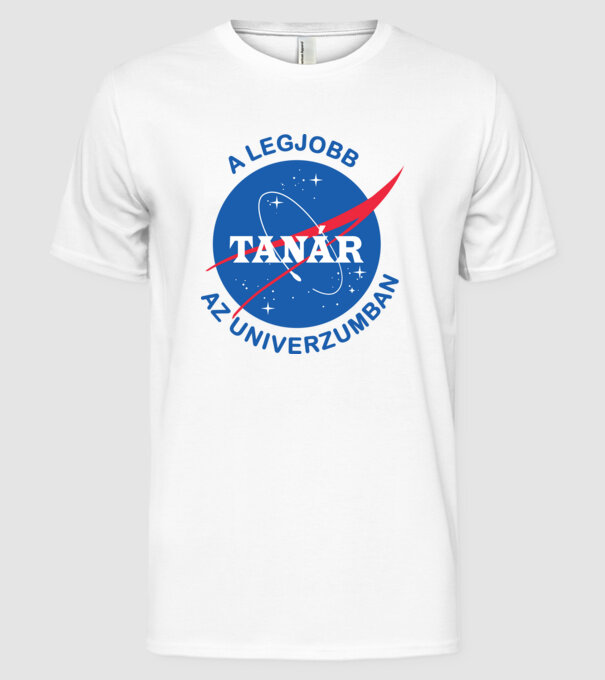 A legjobb tanár az univerzumban minta fehér pólón