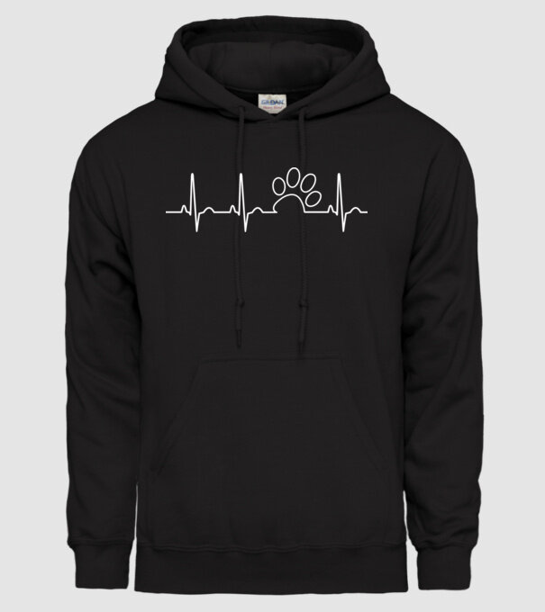 Ekg Mancs görbe minta fekete pólón