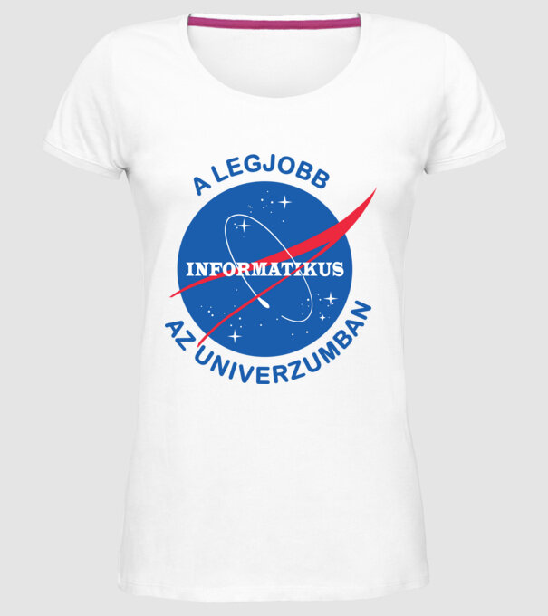 A legjobb informatikus az univerzumban minta fehér pólón
