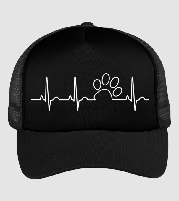 Ekg Mancs görbe minta fekete pólón