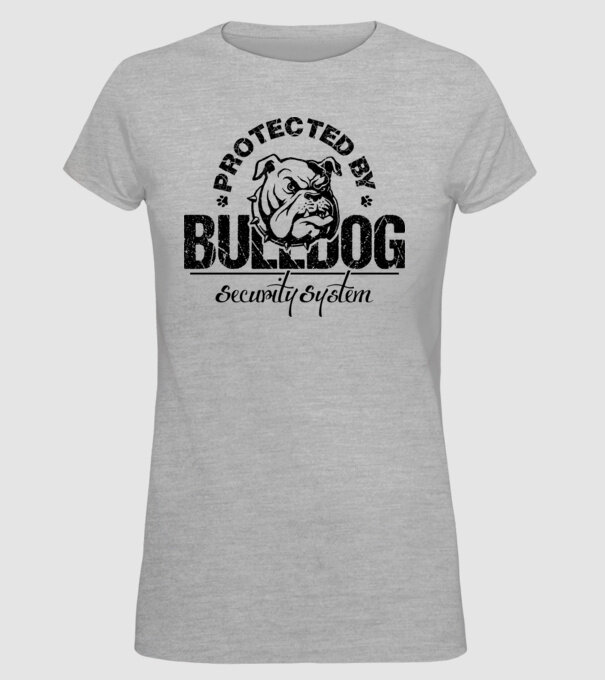 Bulldog Security System minta szürke pólón