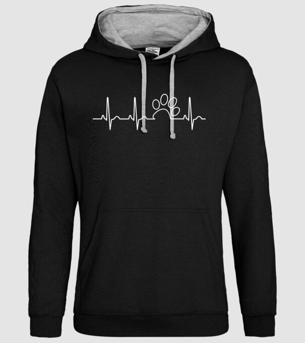 Ekg Mancs görbe minta fekete pólón