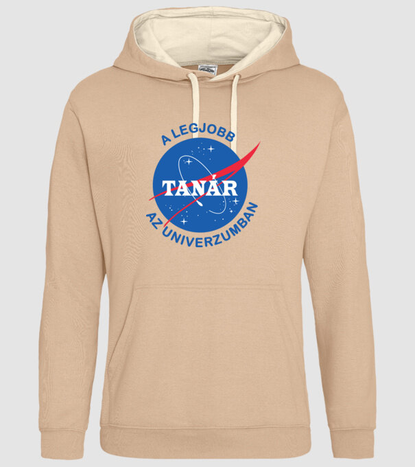 A legjobb tanár az univerzumban minta homokszín pólón